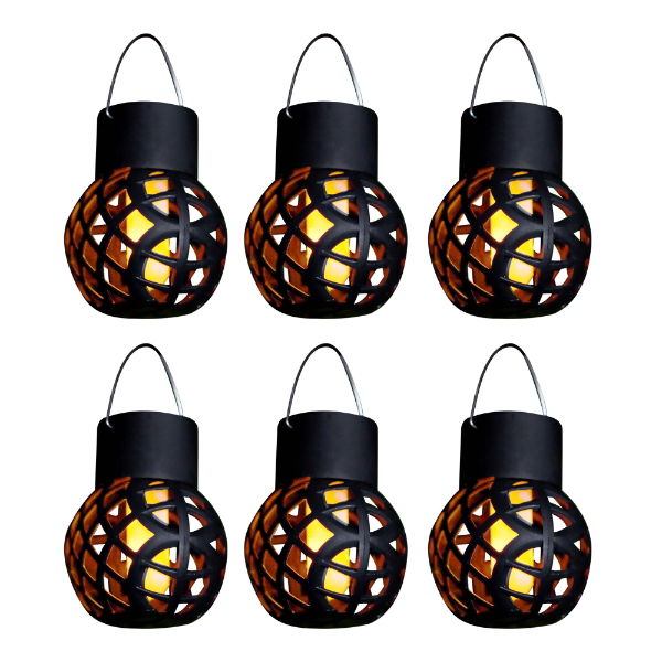 Solar Hanging Dancing Flame Lantern Light (Set of 6) (Outer Ctn Qty: 24)