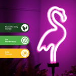 Solar Neon-Effect Flamingo Stake Light (Outer Ctn Qty: 12)