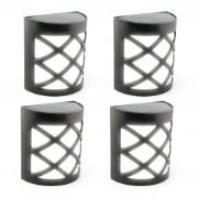 Solar Powered Deck Fence Wall Lights (Pack of 4)