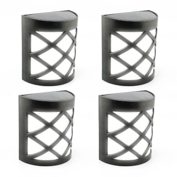 Solar Powered Deck Fence Wall Lights (Pack of 4)