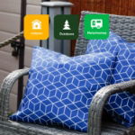 Outdoor Pair Of Scatter Cushions - Blue Cube (Outer Ctn Qty: 18)