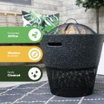 MGO Round Firepit/BBQ with Log Storage