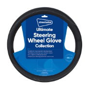 Ultimate Steering Wheel Glove - Black With White Stitching (Outer Ctn Qty: 12)