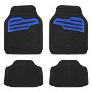 Adonia 4 pce Rubber Mat Set with "Metallic" Blue Heel Pad (Box Qty: 6)