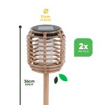 Solar Rattan Effect Stake Light (Pack of 2) 