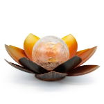 Solar Metal Lotus With Crackle Ball Light (Outer Ctn Qty: 6)