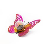 Solar Metal Sunset Butterfly With LED Crackle Ball (Outer Ctn Qty: 4)