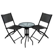 3 Piece Grey Folding Bistro Set (Outer Ctn Qty: 1)