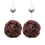 Pair of Solar 25cm Flower Bay Balls (Box Qty: 1)