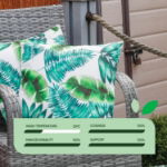 Outdoor Pair of Botanical Green Palm Print Scatter Cushions