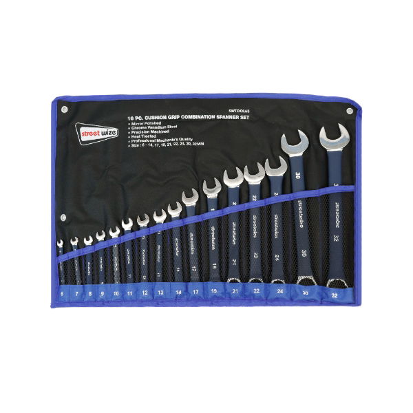 16 Piece Cushion Grip Combination Spanner Set (Outer Ctn Qty: 6 )