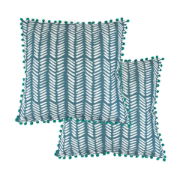 Pair of Teal Fern Scatter Cushions (Outer Ctn Qty: 18)