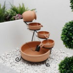 Solar-Powered Cascading Terracotta Water Feature