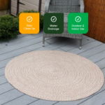 Jute-Style Indoor & Outdoor Rug - Plain - 120cm Diameter (Outer Ctn Qty: 9)