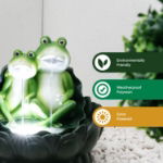 Two Frogs On A Lily Pad Solar Water Feature