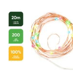 20m Solar Multi-Coloured LED String Lights (200 LED) (Outer Ctn Qty: 24)