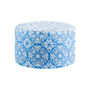 Outdoor Pouf Ottoman - Jacquard Blue (Outer Ctn Qty: 20)