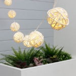 2m Solar Wicker Ball LED String Lights (10 Piece) (Outer Ctn Qty: 12)