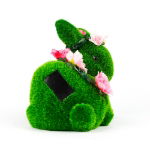 Solar Powered Sitting Rabbit with Multiple Flowers