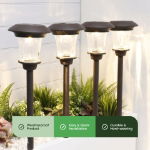 Solar Metal Pathway Stake Lights (Pack of 4)