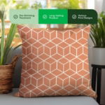 Orange Cube Print Scatter Cushion Pair