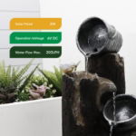 Solar Cascading Woodland Water Feature W/ Battery Back-Up