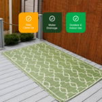 Vintage Outdoor Rug (Green/White) - 120cm x 180cm (Medium) (Outer Ctn Qty: 24)