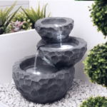 Solar-Powered Water Feature - Three-Tiered Rock (Outer Ctn Qty: 1)