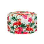 Flamingo Palm Print Inflatable Ottoman