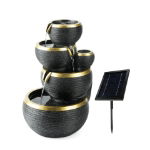 Solar Cascading Black & Gold Water Feature (Outer Carton: 1)