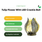 Solar Metal Tulip Flower With LED Crackle Ball (Outer Ctn Qty: 8)