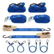 8 piece Tie Down Kit with Bungee Cords (Luggage Elastics) (Box Qty: 10)