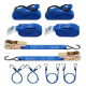 8 piece Tie Down Kit with Bungee Cords (Luggage Elastics) (Box Qty: 10)