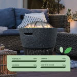 MGO Round Firepit/BBQ with Log Storage
