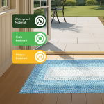 Jute-Style Indoor & Outdoor Rug - Ocean Blue - 80cm x 150cm (Outer Ctn Qty: 9)