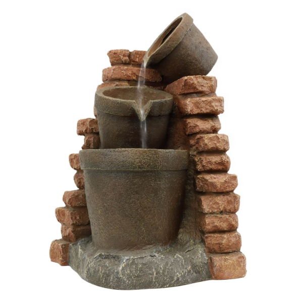 Solar Powered Water Feature - Corner Brick Wall (Outer Carton Quantity: 1)