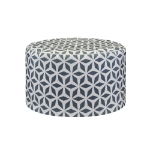 Grey/White Geometric Print Inflatable Ottoman