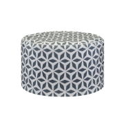 Grey/White Geometric Print Inflatable Ottoman