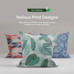 Outdoor Pair of Botanical Green Palm Print Scatter Cushions