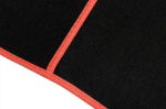 4 Piece Black Velour Mat Set with Red Bind (Box Qty: 12)