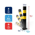 Heavy Duty Folding Parking Post - Square (Box Qty: 4)