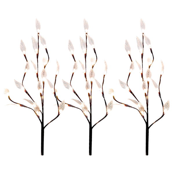Pack of 3 60 White LED Solar Tree Lights (Outer Ctn Qty: 12)