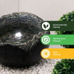 Solar Powered Water Feature - Rock Bowl (Outer Carton Cty: 1)