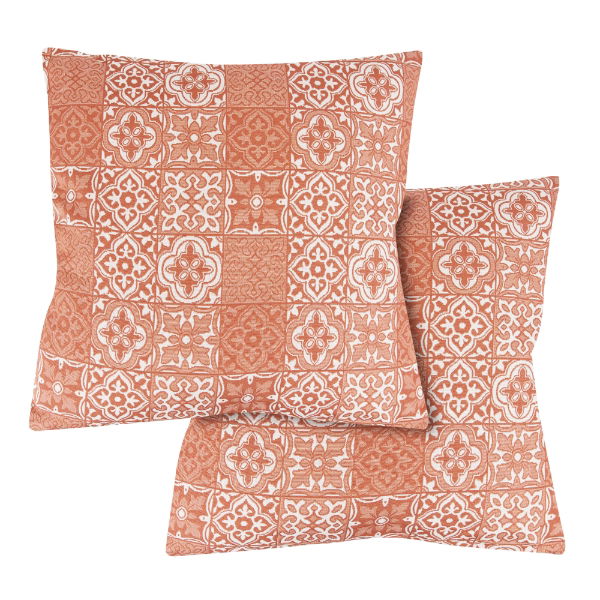 Outdoor Pair of Scatter Cushions - Jacquard Pink