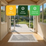 Jute-Style Indoor & Outdoor Rug - Light Grey - 80cm x 150cm (Outer Ctn Qty: 9)