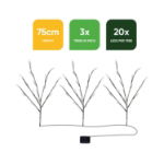 Pack of 3 60 White LED Solar Tree Lights (Outer Ctn Qty: 12)