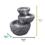 Solar-Powered Water Feature - Three-Tiered Rock (Outer Ctn Qty: 1)