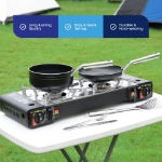 Double burner portable gas stove.