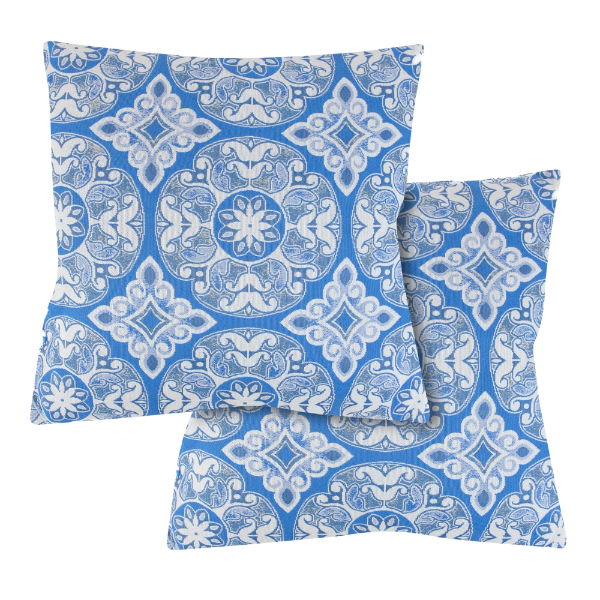 Outdoor Pair Of Scatter Cushions - Jacquard Blue (Outer Ctn Qty: 18)