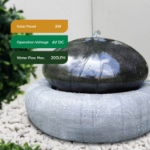 Solar-Powered Black Pebble Water Fountain